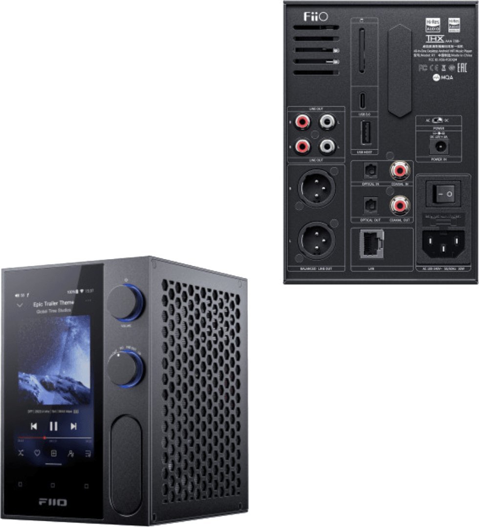 Amplifikator kufjesh FiiO Hybrid R7, DAC desktop, ekran me Android, i zi