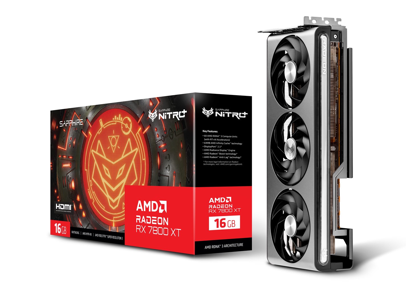 Kartë grafike Sapphire Gaming AMD Radeon RX 7800 XT, OC, 16 GB GDDR6