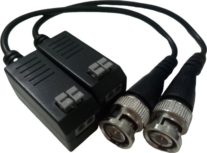 Video balun Hikvision DS-1H18S/E(C), për kamera sigurie, transmetim UTP, i zi