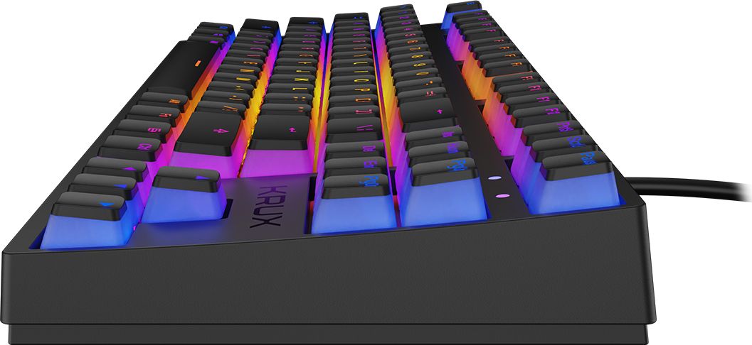 Tastierë mekanike Krux Atax PRO RGB Pudding, TKL, Outemu Black, e zezë