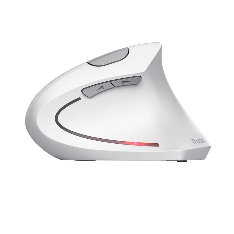 Maus Trust Verto Vertical Ergonomic, RF Wireless + USB Type-A, ergonomik, i bardhë