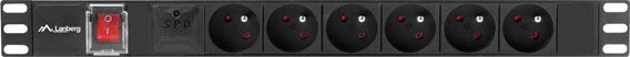 Shirit energjie rack Lanberg PDU-06E-0200-BK, 6x 230V, 16A, 2m, i zi