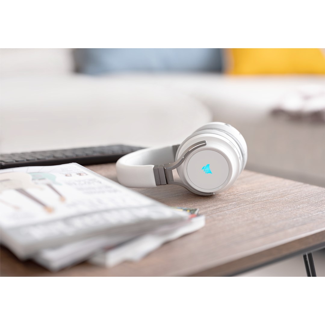 Kufje wireless Corsair Virtuoso RGB, 50mm, 7.1 surround, të bardha