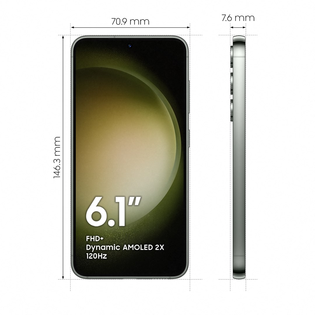 Celular Samsung S23 SM-S911B, 6.1", 8GB RAM, 256GB, i gjelbër