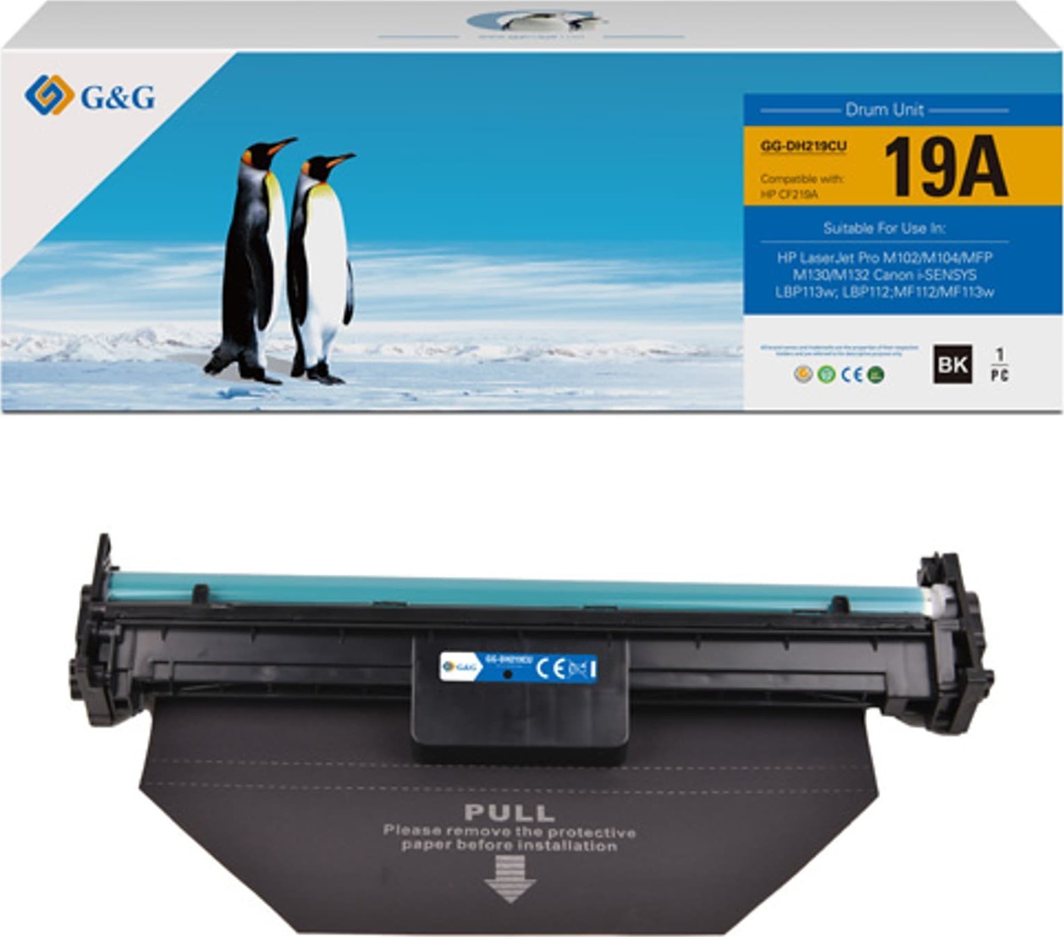 Drum printeri G&amp;G Compatible HP CF219A, mono, 12000 faqe, i zi