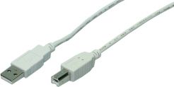 Kabllo USB-A në USB-B LogiLink CU0009, 5 m, e bardhë