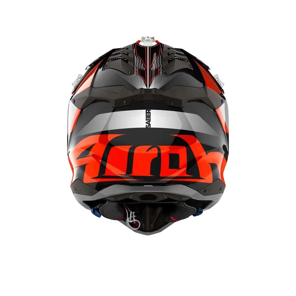 Kaskë motocross Airoh Aviator 3 Saber, HPC Carbon, XS, e zezë portokalli gri