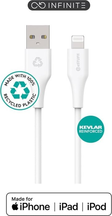 Кабел Lightning ESTUFF ES601270, 2 m, бел