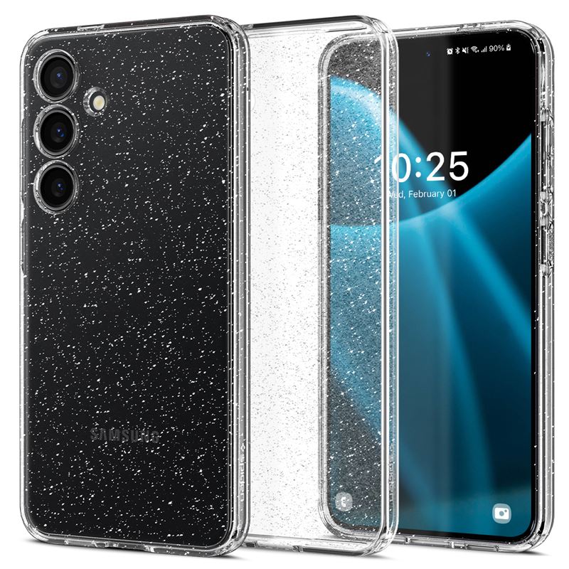 Mbrojtëse Spigen Liquid Crystal Glitter për Samsung Galaxy S24, transparente