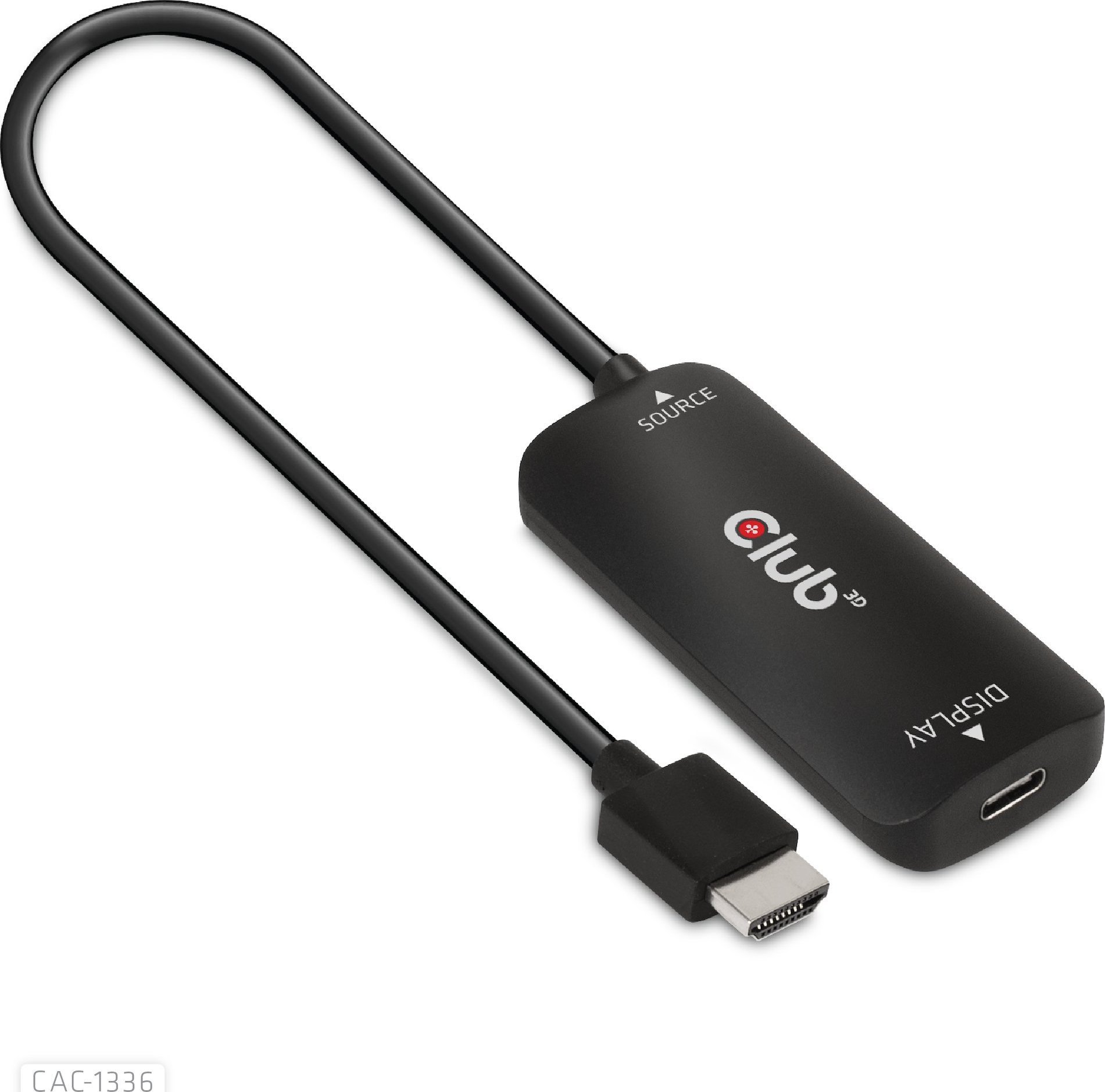 Adapter USB Club3D CAC-1335, HDMI dhe Micro USB në USB-C, 4K 120Hz 8K 30Hz, i zi