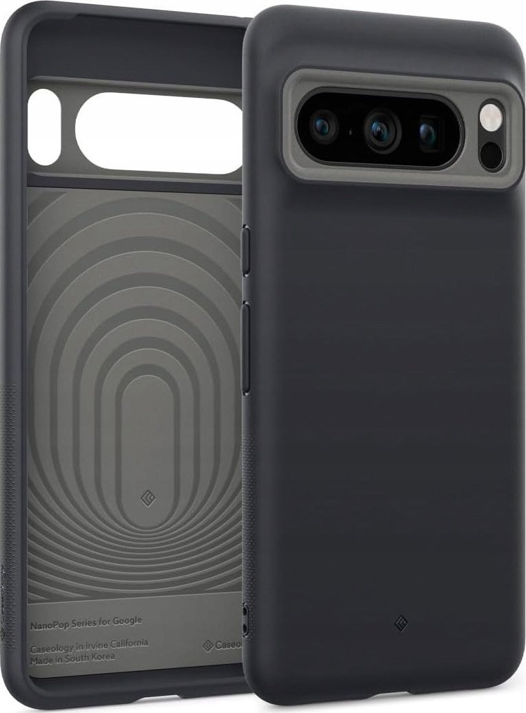 Mbulesë telefoni Spigen Caseology Nano Pop për Google Pixel 8 Pro, TPU fleksibël, standard ushtarak, e zezë gri