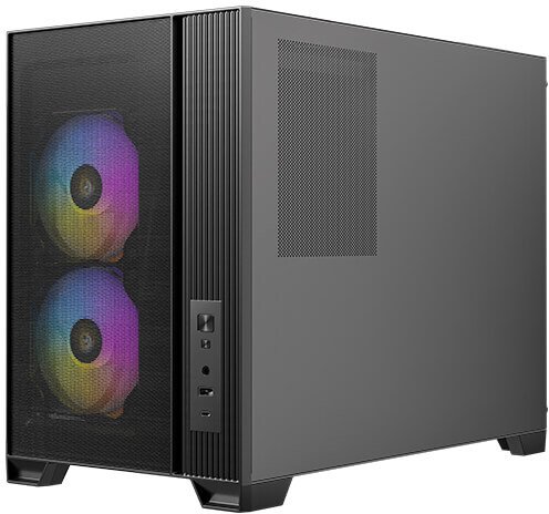 Kуќиште PC Antec Flux M Mini Tower, калено стакло, за гејминг, црно
