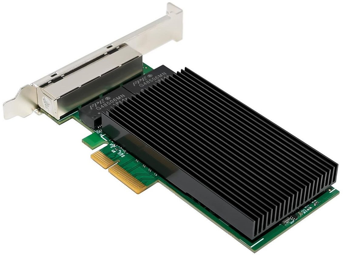 Kartë rrjeti Microconnect I226-T4, PCIe x4, 4 porta, e zezë
