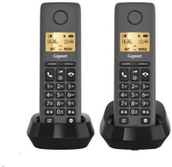 Telefon pa tela Gigaset Basic 100 Duo, set me 2 receptorë, DECT, i zi