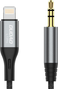 Kabllo audio Dudao L11PRO, Lightning - Mini Jack 3.5mm, 1m, gri