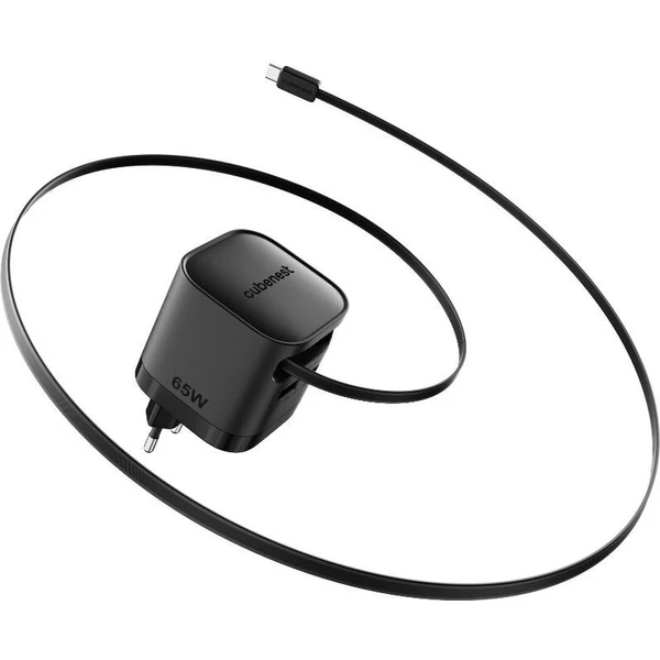 Karikues Cubenest S3D2 PD GaN, 65W, me kabllo USB C, i zi