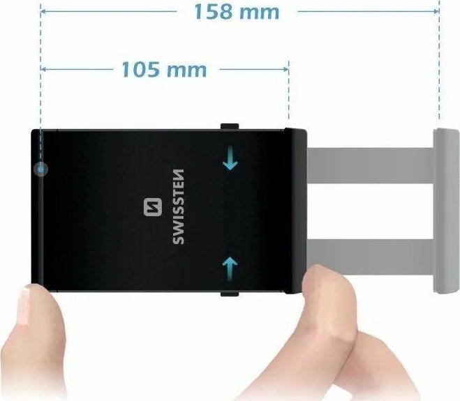 Држач за телефон Swissten T1 CD1, за простор за CD во автомобил, универзален, црн