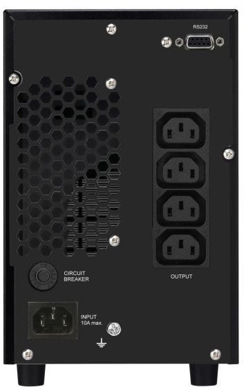 UPS Infosec E4 Value 2000VA, онлајн двојна конверзија, 4 излези, црн