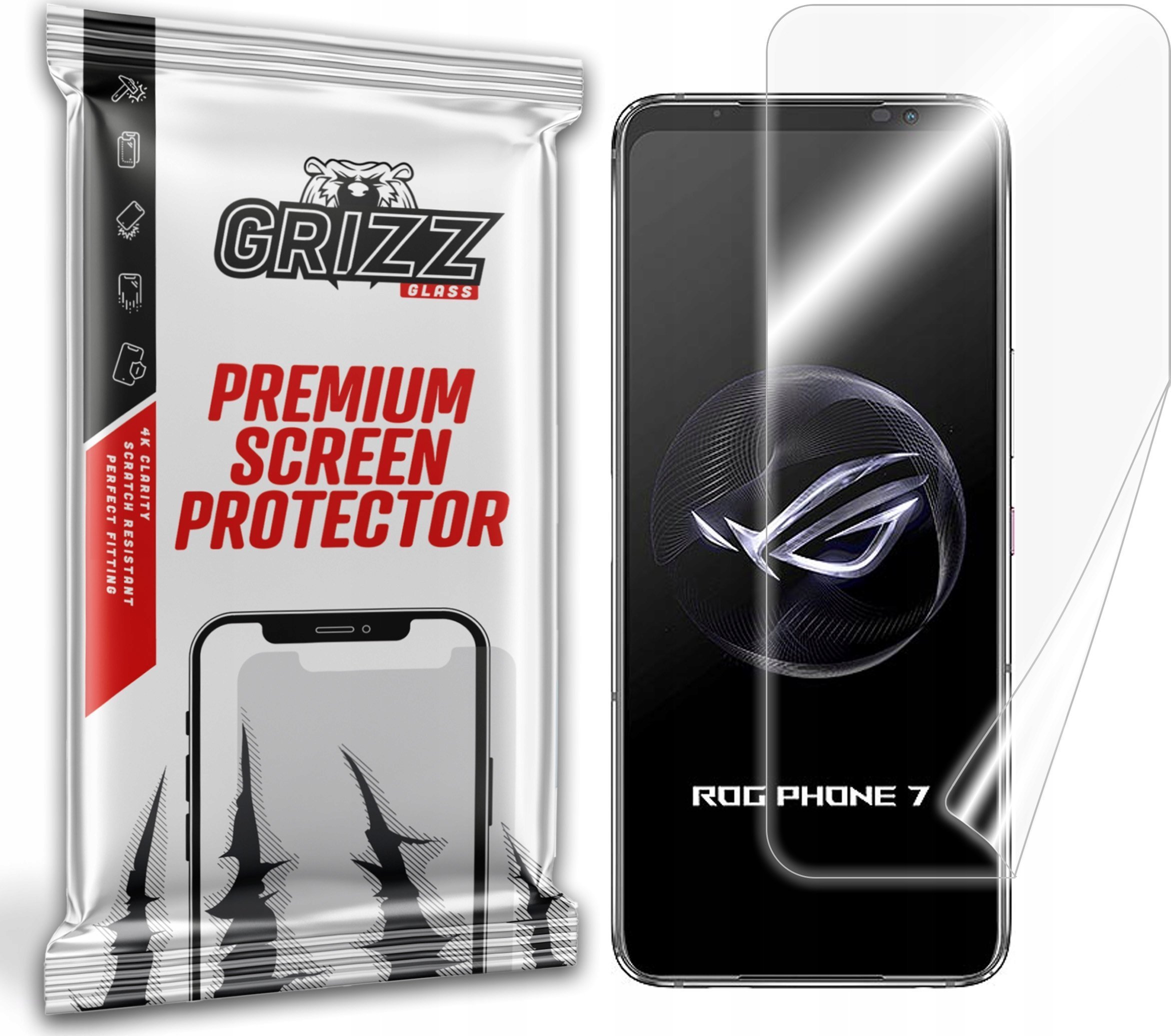 Filmi qeramik GrizzGlass CeramicFilm për Asus ROG Phone 7 Ultimate, mbrojtëse ekrani, transparencë e plotë