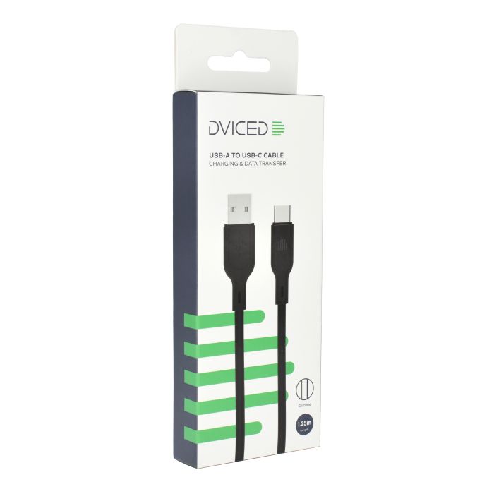 Dviced Cable USB-A To USB-C Silicone 1,25M, Black