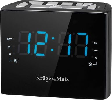 Radio orë Kruger&amp;Matz KM 821, FM, ekran LED, e zezë