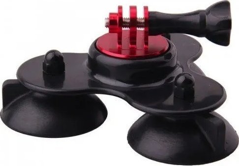 Цврст држач за стакло SJCAM Strong со три чашки за вшмукување, за камера за акција, црн