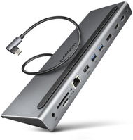 Docking Station AXAGON HMC-4KX3 USB-C 5GBPS TRIPLE 4K DISPLAY 11IN1, 40cm