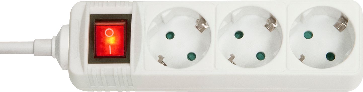 Штекерски продолжен кабел Lindy 73101, 3 приклучоци, кабел 1.4 m, бел