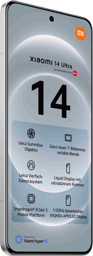 Celular Xiaomi 14 Ultra, 6.73", 16GB RAM, 512GB, 5G, i bardhë