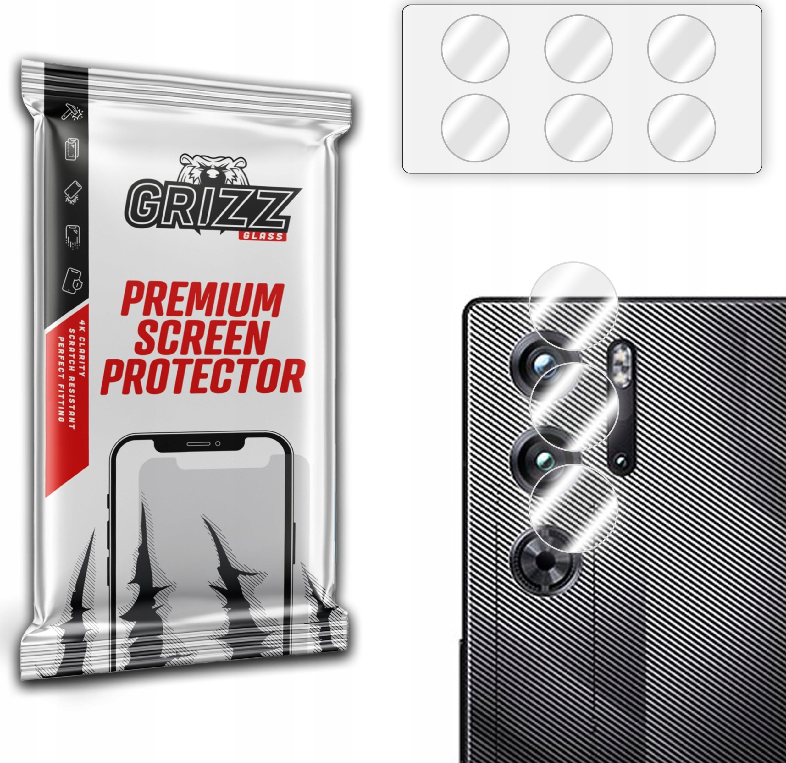 Xham mbrojtës kamerë 2PACK Hybrid për ZTE Nubia Red Magic 9S Pro, transparent