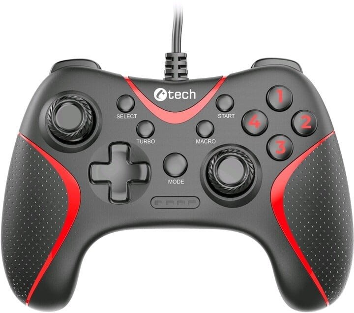 Gamepad C-Tech Theon, me kabllo USB, dridhje, i zi
