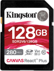 Kartë memorie Kingston Canvas React Plus, SDXC, 128GB