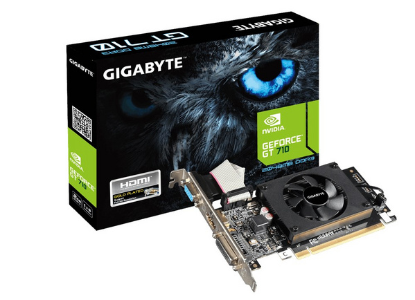 Kartë grafike GIGABYTE NVIDIA GeForce GT 710, 2 GB GDDR3, GV-N710D3-2GL