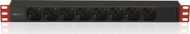 Распределувач на струја за рак Techly I-CASE STRIP-81V2, 8x Schuko, 1U 19\", 2 m, црвено-црн