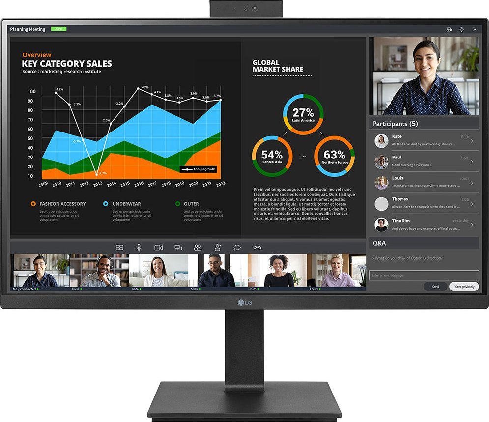 Monitor LG 27BQ75QC-B, 27'', 2560 x 1440px