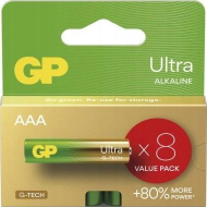 Bateri alkaline GP Ultra AAA LR03, 1.5V, paketim 6+2 copë