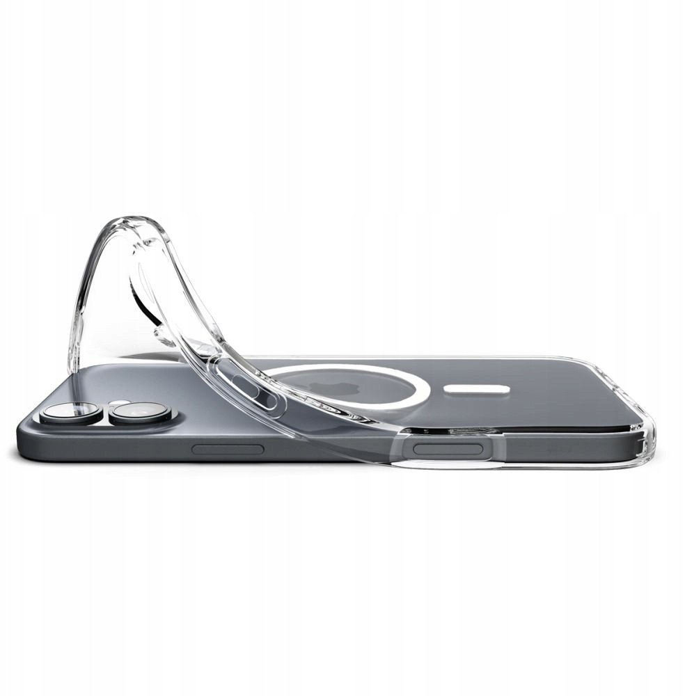 Капак за телефон Spigen Liquid Crystal MagSafe за iPhone 17, проѕирен, бел