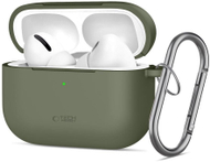 Këllëf silikoni Tech-Protect për Apple AirPods Pro 3, me karabinë, jeshile ulliri
