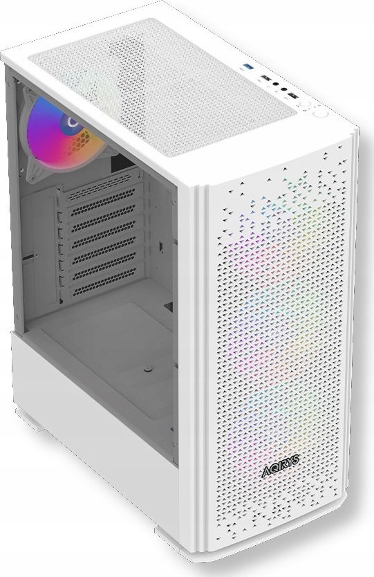 Куќиште за компјутер Gacrux White, Midi Tower, калено стакло, RGB, бело