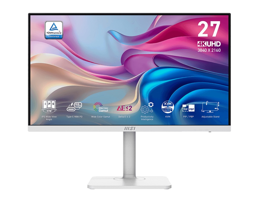 Monitor MSI Modern MD272UPHW, 27", 4K UHD, i bardhë