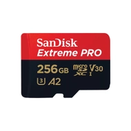 Kartë e memories SanDisk Extreme PRO, MicroSDXC, 256 GB, Class 10 + përshtatës SD