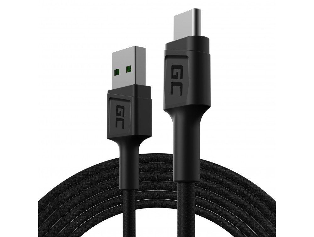 Kabllo Green Cell PowerStream, USB-A në USB-C, 2m, e zezë