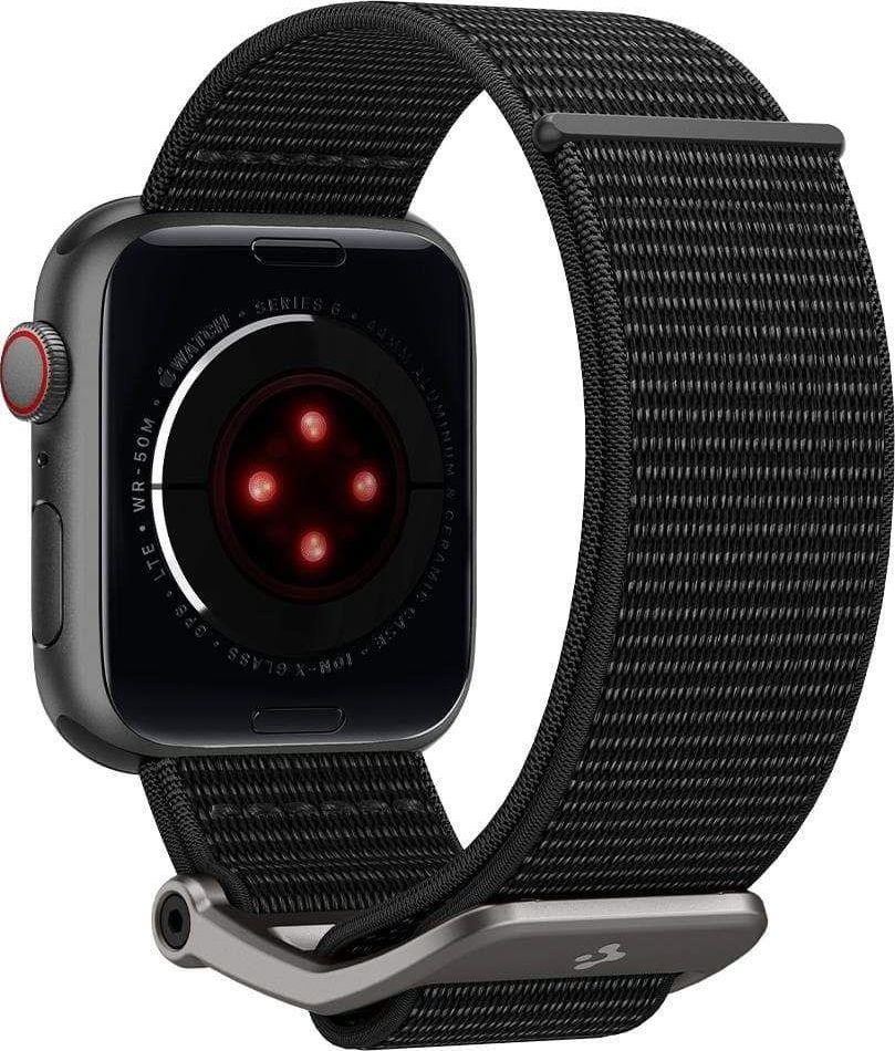 Rrip dore Spigen DuraPro Flex për Apple Watch 44/45mm, silikon, i zi