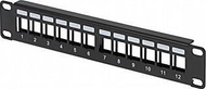 Patch panel Delta PP10-12/K, 12x keystone, 10", i zi