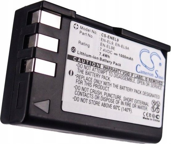 Bateri për aparat fotografik Cameron Sino CS-ENEL9, 1000mAh, Li-ion, e zezë