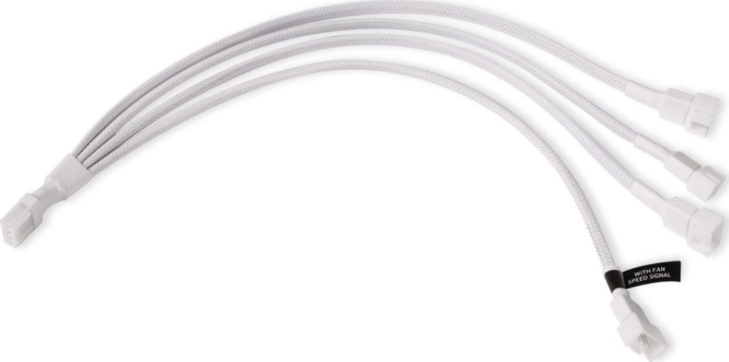 Kabllo splitter Alphacool 4-Pin në 4x 4-Pin PWM, 30cm, e bardhë