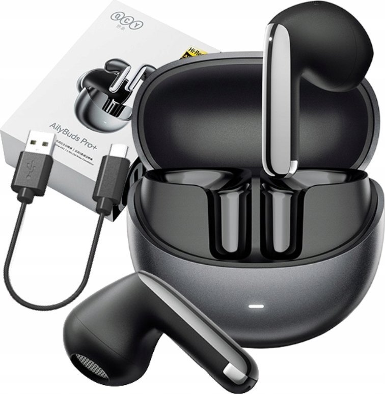 Kufje pa tela QCY HT10 AilyBuds Pro Plus, ANC, Hi Res Audio LDAC, bluetooth 5.3, të bardha