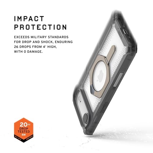 Mbrojtëse telefoni UAG Plasma XTE për iPhone Air, MagSafe, me kickstand, e tejdukshme gri Ash