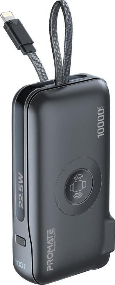 Powerbank ProMate PowerPack 10i, 10000mAh, USB C dhe Lightning, i zi