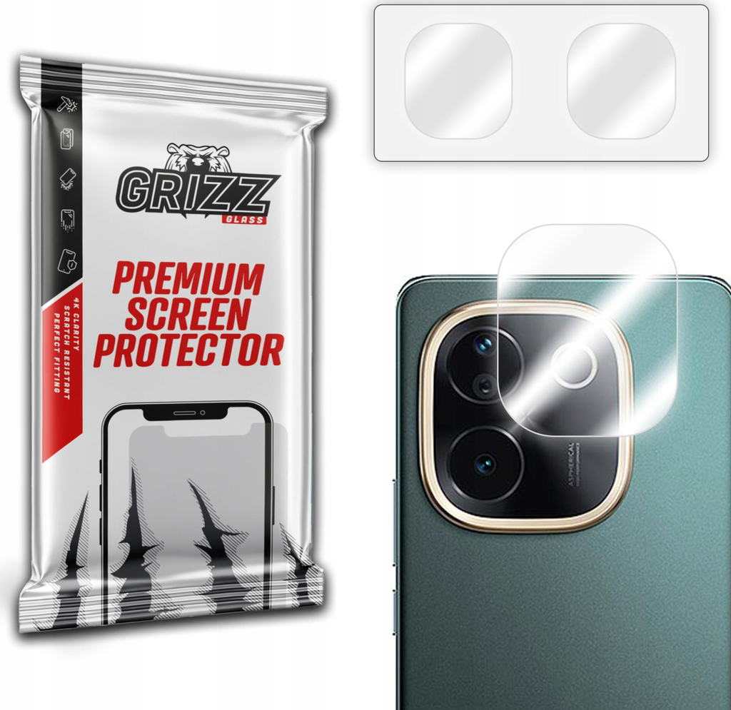 Xham mbrojtës kamerë 2 copë për Vivo T3 Pro, hibrid, transparent